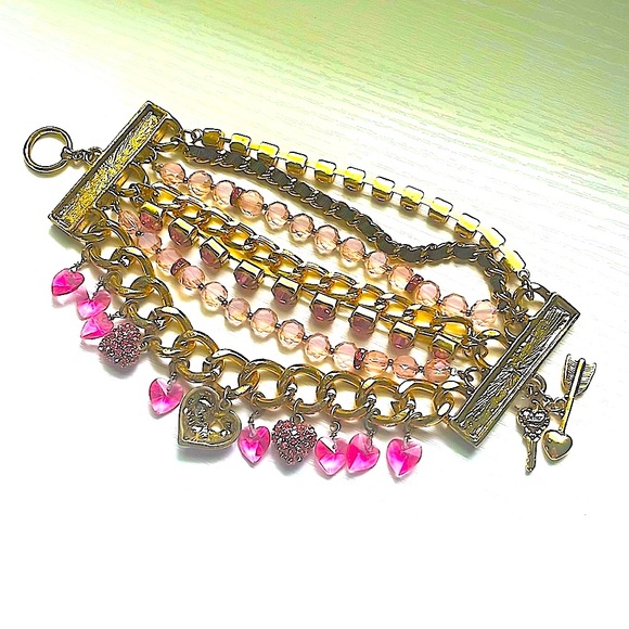 Betsey Johnson multi strand Pink Bracelet - Picture 4 of 6